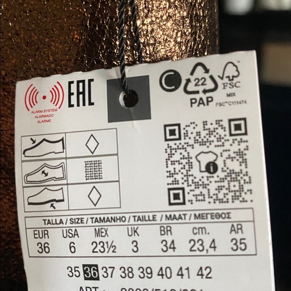 Zara Metallic Golden Bronze Kitten Heel Boots Knee High Size US 6 EU36 NWT - Picture 13 of 15